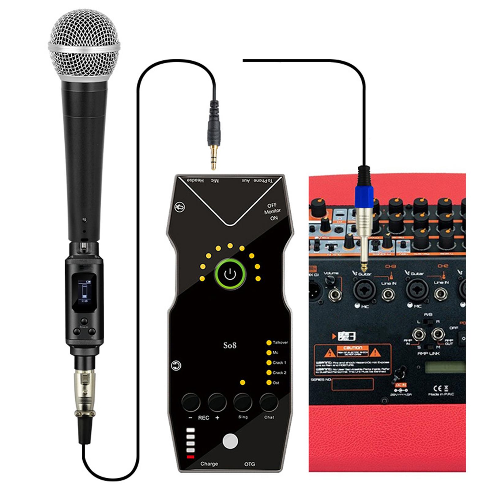 Перезаряжаемый динамический микрофонный предусилитель ЖК-экран Высококачественный звук Встроенный перезаряжаемый аккумуляторный усилитель