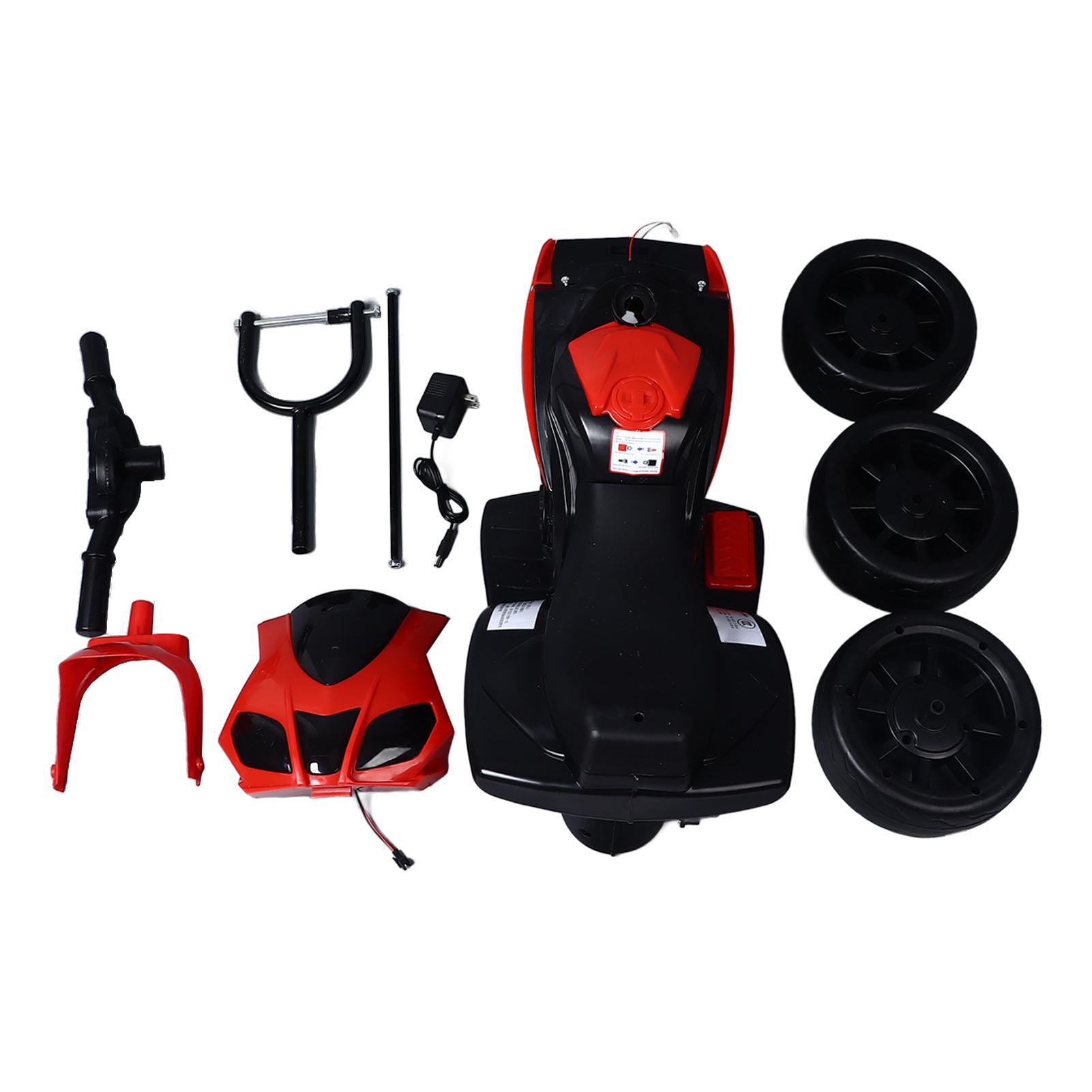 Детский электронный мотоцикл перезаряжаемый свет музыка электрический перезаряжаемый детский трехколесный велосипед красный