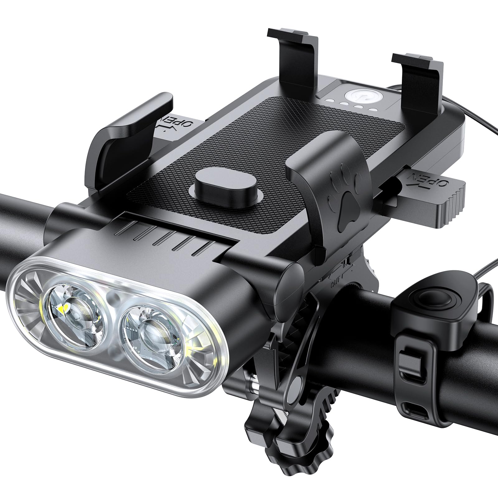 Велосипед большой 4 затемнения USB 3 свет, перезаряжаемый, смартфон, емкость, режимы, перезаряжаемый,